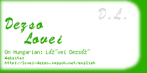 dezso lovei business card